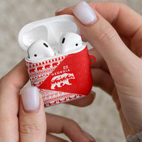 Georgia Christmas AirPods Case with Bear Mountains Forest Pattern and Traditional Georgian Design - Wonder Print Shop