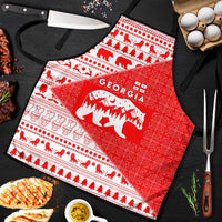Georgia Christmas Apron with Bear Mountains Forest Pattern and Traditional Georgian Design - Wonder Print Shop
