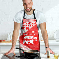 Georgia Christmas Apron with Bear Mountains Forest Pattern and Traditional Georgian Design - Wonder Print Shop