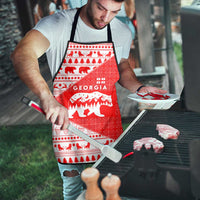 Georgia Christmas Apron with Bear Mountains Forest Pattern and Traditional Georgian Design - Wonder Print Shop
