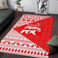 Georgia Christmas Area Rug with Bear Mountains Forest Pattern and Traditional Georgian Design - Wonder Print Shop