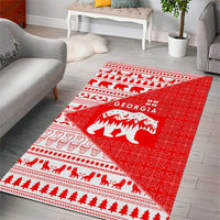 Georgia Christmas Area Rug with Bear Mountains Forest Pattern and Traditional Georgian Design - Wonder Print Shop