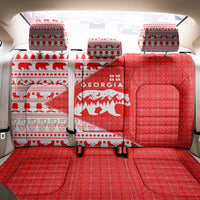 Georgia Christmas Back Car Seat Cover with Bear Mountains Forest Pattern and Traditional Georgian Design - Wonder Print Shop