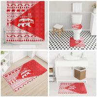 Georgia Christmas Bathroom Set with Bear Mountains Forest Pattern and Traditional Georgian Design - Wonder Print Shop