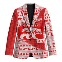 Georgia Christmas Blazer with Bear Mountains Forest Pattern and Traditional Georgian Design - Wonder Print Shop