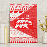 Georgia Christmas Canvas Wall Art with Bear Mountains Forest Pattern and Traditional Georgian Design - Wonder Print Shop