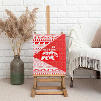 Georgia Christmas Canvas Wall Art with Bear Mountains Forest Pattern and Traditional Georgian Design - Wonder Print Shop