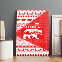 Georgia Christmas Canvas Wall Art with Bear Mountains Forest Pattern and Traditional Georgian Design - Wonder Print Shop