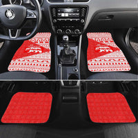 Georgia Christmas Car Mats with Bear Mountains Forest Pattern and Traditional Georgian Design - Wonder Print Shop