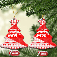 Georgia Christmas Ceramic Ornament with Bear Mountains Forest Pattern and Traditional Georgian Design - Wonder Print Shop