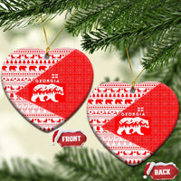 Georgia Christmas Ceramic Ornament with Bear Mountains Forest Pattern and Traditional Georgian Design - Wonder Print Shop