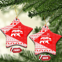Georgia Christmas Ceramic Ornament with Bear Mountains Forest Pattern and Traditional Georgian Design - Wonder Print Shop