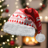 Georgia Christmas Santa Hat with Bear Mountains Forest Pattern and Traditional Georgian Design - Wonder Print Shop