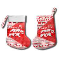 Georgia Christmas Stocking with Bear Mountains Forest Pattern and Traditional Georgian Design - Wonder Print Shop