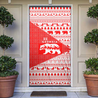 Georgia Christmas Door Cover with Bear Mountains Forest Pattern and Traditional Georgian Design - Wonder Print Shop
