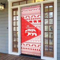 Georgia Christmas Door Cover with Bear Mountains Forest Pattern and Traditional Georgian Design - Wonder Print Shop