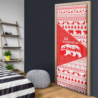 Georgia Christmas Door Cover with Bear Mountains Forest Pattern and Traditional Georgian Design - Wonder Print Shop
