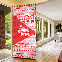 Georgia Christmas Door Cover with Bear Mountains Forest Pattern and Traditional Georgian Design - Wonder Print Shop
