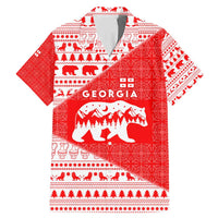 Georgia Christmas Family Matching Mermaid Dress and Hawaiian Shirt with Bear Mountains Forest Pattern and Traditional Georgian Design - Wonder Print Shop