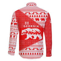 Georgia Christmas Family Matching Mermaid Dress and Hawaiian Shirt with Bear Mountains Forest Pattern and Traditional Georgian Design - Wonder Print Shop