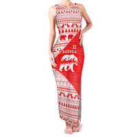 Georgia Christmas Family Matching Tank Maxi Dress and Hawaiian Shirt with Bear Mountains Forest Pattern and Traditional Georgian Design - Wonder Print Shop