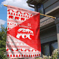 Georgia Christmas Garden Flag with Bear Mountains Forest Pattern and Traditional Georgian Design - Wonder Print Shop