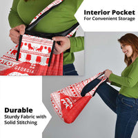 Georgia Christmas Grocery Bag with Bear Mountains Forest Pattern and Traditional Georgian Design - Wonder Print Shop