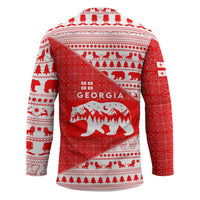 Georgia Christmas Hockey Jersey with Bear Mountains Forest Pattern and Traditional Georgian Design - Wonder Print Shop
