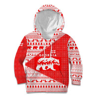 Georgia Christmas Kid Hoodie with Bear Mountains Forest Pattern and Traditional Georgian Design - Wonder Print Shop