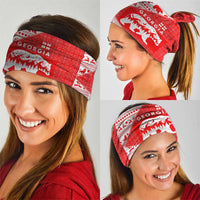 Georgia Christmas Neck Gaiter with Bear Mountains Forest Pattern and Traditional Georgian Design - Wonder Print Shop