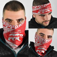 Georgia Christmas Neck Gaiter with Bear Mountains Forest Pattern and Traditional Georgian Design - Wonder Print Shop