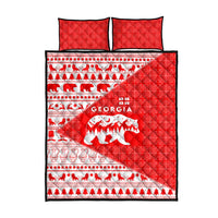 Georgia Christmas Quilt Bed Set with Bear Mountains Forest Pattern and Traditional Georgian Design - Wonder Print Shop