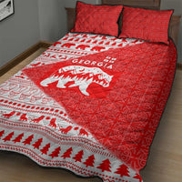 Georgia Christmas Quilt Bed Set with Bear Mountains Forest Pattern and Traditional Georgian Design - Wonder Print Shop