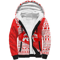 Georgia Christmas Sherpa Hoodie with Bear Mountains Forest Pattern and Traditional Georgian Design - Wonder Print Shop