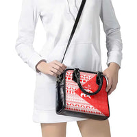 Georgia Christmas Shoulder Handbag with Bear Mountains Forest Pattern and Traditional Georgian Design - Wonder Print Shop