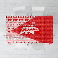Georgia Christmas Tablecloth with Bear Mountains Forest Pattern and Traditional Georgian Design - Wonder Print Shop