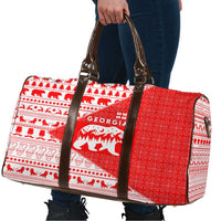 Georgia Christmas Travel Bag with Bear Mountains Forest Pattern and Traditional Georgian Design - Wonder Print Shop