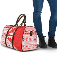 Georgia Christmas Travel Bag with Bear Mountains Forest Pattern and Traditional Georgian Design - Wonder Print Shop