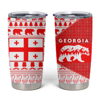 Georgia Christmas Tumbler Cup with Bear Mountains Forest Pattern and Traditional Georgian Design - Wonder Print Shop