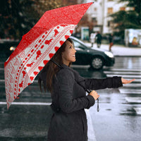 Georgia Christmas Umbrella with Bear Mountains Forest Pattern and Traditional Georgian Design - Wonder Print Shop