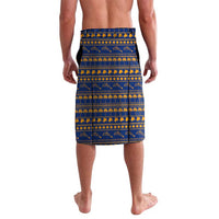 Anguilla Christmas Lavalava with Snowman Palm Tree Ornaments Coconut Drink and Island Pattern Design - Wonder Print Shop