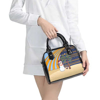 Anguilla Christmas Shoulder Handbag with Snowman Palm Tree Ornaments Coconut Drink and Island Pattern Design - Wonder Print Shop