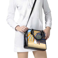 Anguilla Christmas Shoulder Handbag with Snowman Palm Tree Ornaments Coconut Drink and Island Pattern Design - Wonder Print Shop