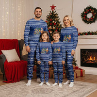 Anguilla Christmas Pajama Set with Santa Pineapple Floral Tree Island Crest and Tropical Pattern Design - Wonder Print Shop