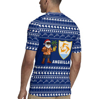 Anguilla Christmas Rugby Jersey with Santa Pineapple Floral Tree Island Crest and Tropical Pattern Design - Wonder Print Shop