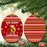 Avo Merry Christmas Ceramic Ornament Xmas Holiday Patterns - Wonder Print Shop