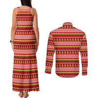 Avo Merry Christmas Couples Matching Tank Maxi Dress and Long Sleeve Button Shirt Xmas Holiday Patterns - Wonder Print Shop