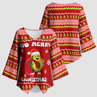 Avo Merry Christmas Kimono Sleeve Blouse Xmas Holiday Patterns - Wonder Print Shop