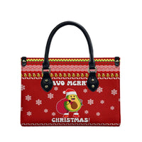 Avo Merry Christmas Leather Bag Xmas Holiday Patterns - Wonder Print Shop