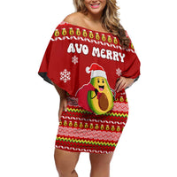 Avo Merry Christmas Off Shoulder Short Dress Xmas Holiday Patterns - Wonder Print Shop